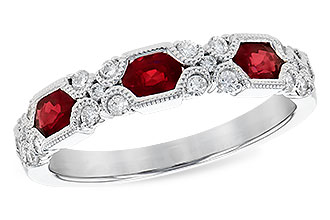 B291-40646: LDS WED RG .74 RUBY 1.00 TGW (4x3MM RUBY)
