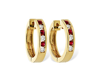 F019-57909: EARRINGS .16 RUBY .26 TGW